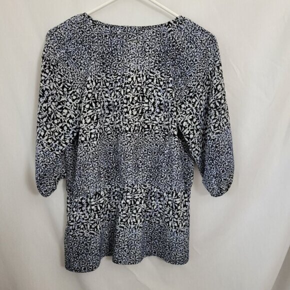 Banana Republic Peplum Blouse Medium BOHO gathered Peasant puff slvs see desc! - Picture 3 of 11